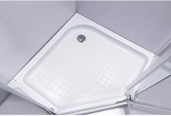 BPS-koupelny Päťuholníkový sprchový kút KZ91B 90x90 chróm/transparent + vanička SXL07B WH biela