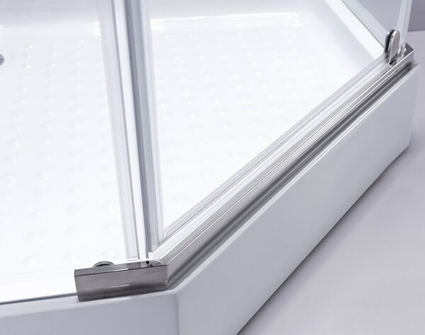 BPS-koupelny Päťuholníkový sprchový kút KZ91B 90x90 chróm/transparent + vanička SXL07B WH biela