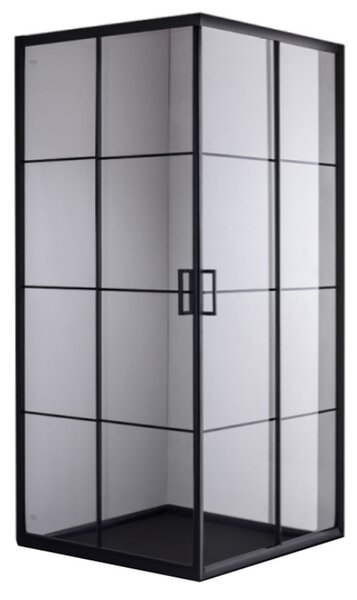 BPS-koupelny Štvorcový sprchovací kút BL32B 90x90 čierna/transparent + vanička SXL02B BL čierna