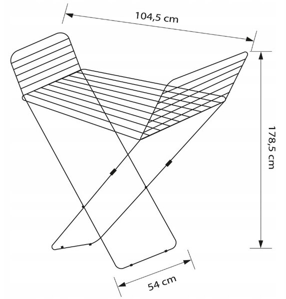 Erga Model 101, sušiak na bielizeň 177x54x91 cm, biela, ERG-SEP-10SUSSTMOD101