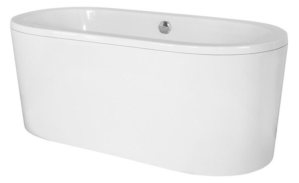 Besco Voľne stojaca vaňa zo sanitárneho kompozitu Victoria CC/NP 185x82, napúšťanie cez prepad BESCO-Typ výpuste: McAlpine Click-Clack s napúšťaním cez prepad, chróm, BESCO-Rozmery: 185x82