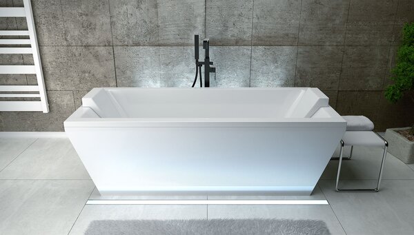 Besco Voľne stojaca vaňa zo sanitárneho kompozitu Vera CC/SP 170x75, s prepadom BESCO-Typ výpuste: Alcaplast Click-Clack so štrbinovým prepadom, chróm, BESCO-Rozmery: 170x75