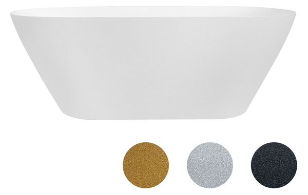 Besco Voľne stojaca vaňa z liateho mramoru Moya Glam 160x70 BESCO-Rozmery: 159x68,4, BESCO-Farba: Biela/zlatá