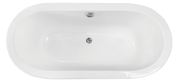Besco Voľne stojaca vaňa zo sanitárneho kompozitu Victoria CC/NP 185x82, napúšťanie cez prepad BESCO-Typ výpuste: McAlpine Click-Clack s napúšťaním cez prepad, chróm, BESCO-Rozmery: 185x82