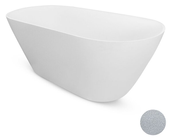 Besco Voľne stojaca vaňa z liateho mramoru Moya Glam 160x70 BESCO-Rozmery: 159x68,4, BESCO-Farba: Biela/zlatá