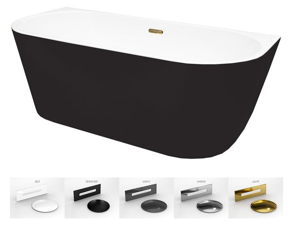 Besco Akrylátová voľne stojaca vaňa Vica NEW BW CC/SP 150x80 (160x80, 170x80), s prepadom BESCO-Typ výpuste: Alcaplast Click-Clack so štrbinovým prepadom, chróm, BESCO-Rozmery: 150x80