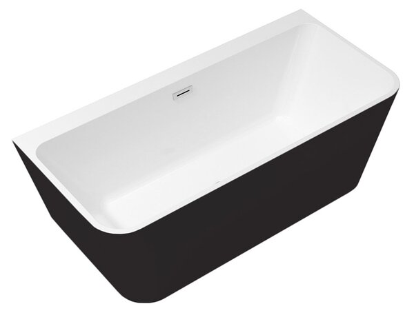 Besco Akrylátová voľne stojaca vaňa Varya BW Matt 150x75 BESCO-Typ výpuste: Click-Clack s prepadom, chróm, BESCO-Rozmery: 150x75, BESCO-Farba: Biela/čierna
