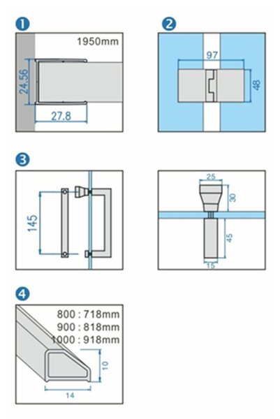 BPS-koupelny Štvorcový sprchový kút KZ08D BL 100x100 čierna/transparent + vanička SXL02C BL čierna