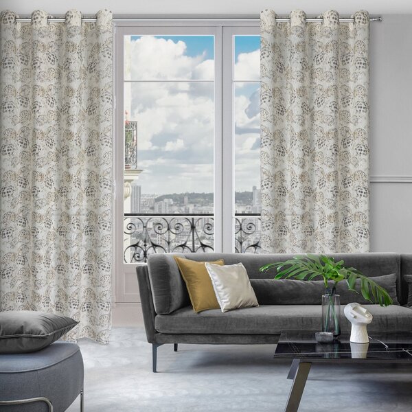 ZÁVES NA KRÚŽKOCH MIRA 140X250 CM VZOROVANÁ