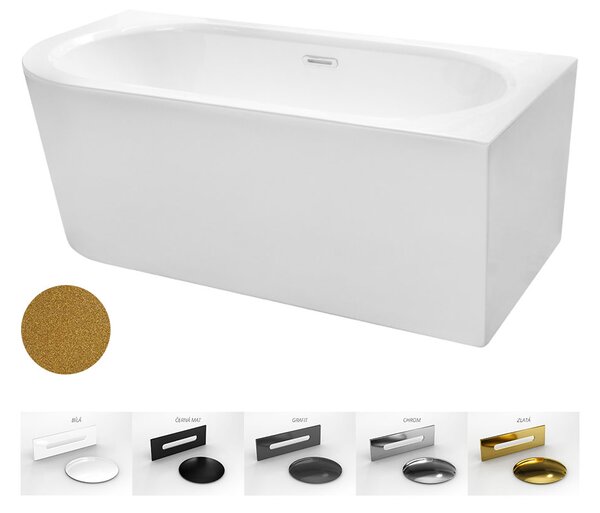 Besco Akrylátová voľne stojaca vaňa Avita A-Line Glam Z CC/SP 150x75 (160x75, 170x75), s prepadom BESCO-Typ výpuste: Alcaplast Click-Clack so štrbinovým prepadom, chróm, BESCO-Rozmery: 150x75, BESCO-Orientácia: Pravá