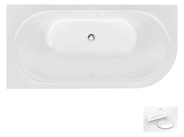 Besco Akrylátová voľne stojaca vaňa Avita A-Line Glam Z CC/SP 150x75 (160x75, 170x75), s prepadom BESCO-Typ výpuste: Alcaplast Click-Clack so štrbinovým prepadom, chróm, BESCO-Rozmery: 150x75, BESCO-Orientácia: Pravá