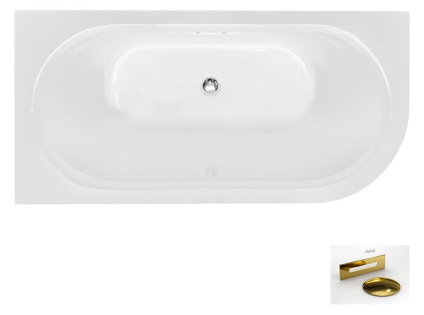 Besco Akrylátová voľne stojaca vaňa Avita A-Line Glam Z CC/SP 150x75 (160x75, 170x75), s prepadom BESCO-Typ výpuste: Alcaplast Click-Clack so štrbinovým prepadom, chróm, BESCO-Rozmery: 150x75, BESCO-Orientácia: Pravá