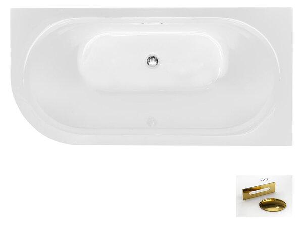 Besco Akrylátová voľne stojaca vaňa Avita A-Line Glam Z CC/SP 150x75 (160x75, 170x75), s prepadom BESCO-Typ výpuste: Alcaplast Click-Clack so štrbinovým prepadom, chróm, BESCO-Rozmery: 150x75, BESCO-Orientácia: Pravá