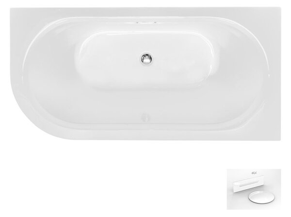Besco Akrylátová voľne stojaca vaňa Avita A-Line Glam Z CC/SP 150x75 (160x75, 170x75), s prepadom BESCO-Typ výpuste: Alcaplast Click-Clack so štrbinovým prepadom, chróm, BESCO-Rozmery: 150x75, BESCO-Orientácia: Pravá