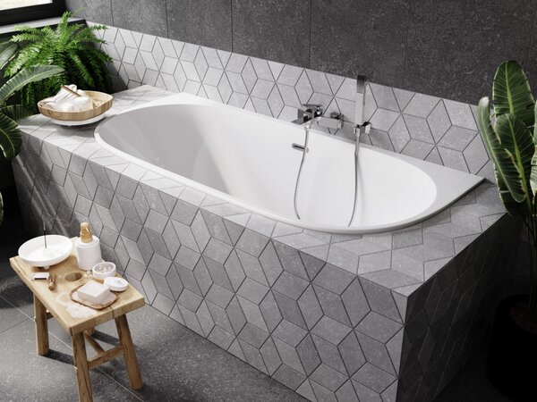 Besco Akrylátová obdĺžniková vaňa Vica Slim Plus 150x80, s prepadom BESCO-Typ výpuste: Alcaplast Click-Clack so štrbinovým prepadom, chróm, BESCO-Rozmery: 150x80