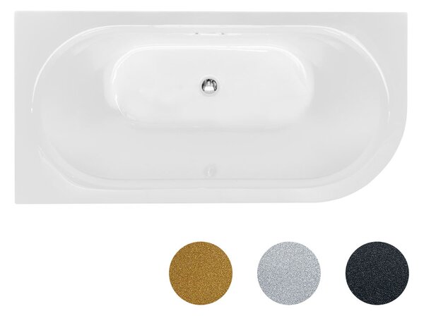 Besco Akrylátová voľne stojaca vaňa Avita A-Line Glam Z CC/SP 150x75 (160x75, 170x75), s prepadom BESCO-Typ výpuste: Alcaplast Click-Clack so štrbinovým prepadom, chróm, BESCO-Rozmery: 150x75, BESCO-Orientácia: Pravá