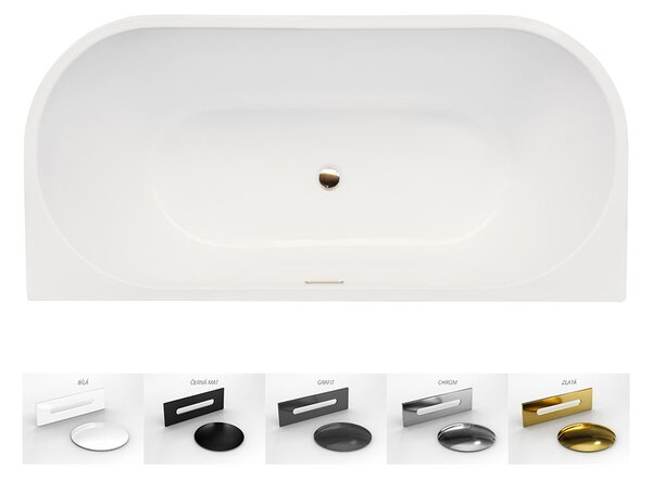 Besco Akrylátová obdĺžniková vaňa Vica Slim Plus 150x80, s prepadom BESCO-Typ výpuste: Alcaplast Click-Clack so štrbinovým prepadom, chróm, BESCO-Rozmery: 150x80