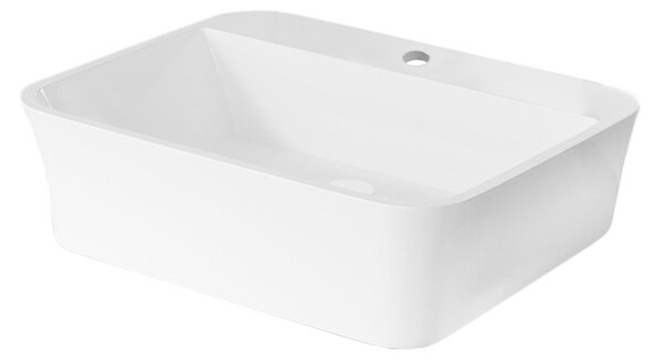 Besco Umývadlo na dosku z liateho mramoru Assos S-Line UM D-OPB 51x41x15 cm, s otvorom pre batériu