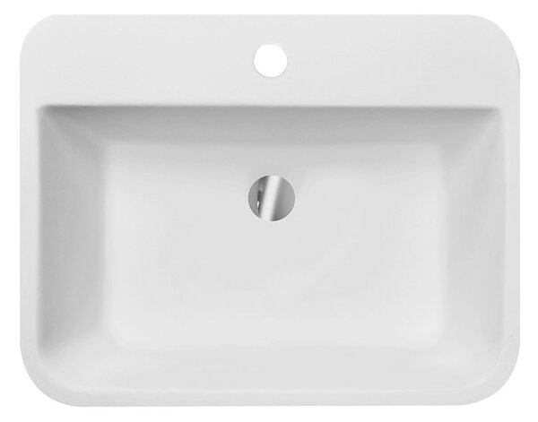 Besco Doskové umývadlo z liateho mramoru Assos S-Line BW UM D-OPB 51x41x15 cm, s otvorom pre batériu