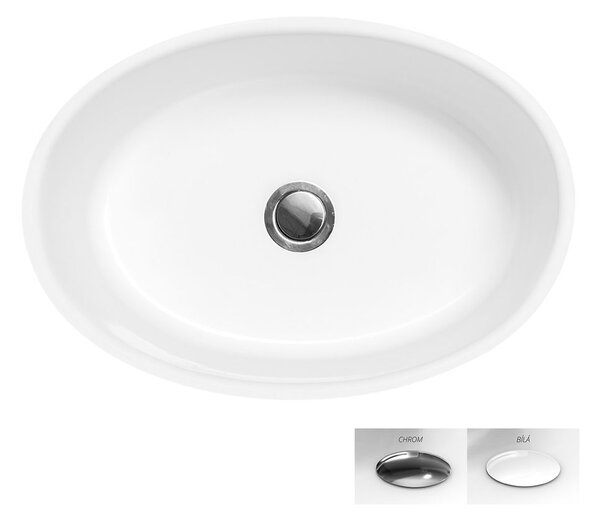 Besco Voľne stojace umývadlo z liateho mramoru Uniqa BW Matt UM VS 46,5x32,5x84 cm, sifón Click-Clack BESCO-Typ výpuste: Click-Clack, chróm, BESCO-Rozmery: 46,5x32,5