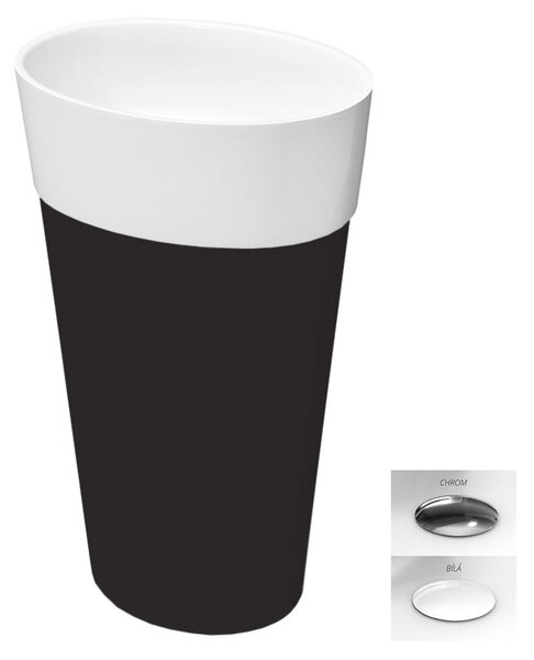 Besco Voľne stojace umývadlo z liateho mramoru Uniqa BW Matt UM VS 46,5x32,5x84 cm, sifón Click-Clack BESCO-Typ výpuste: Click-Clack, chróm, BESCO-Rozmery: 46,5x32,5