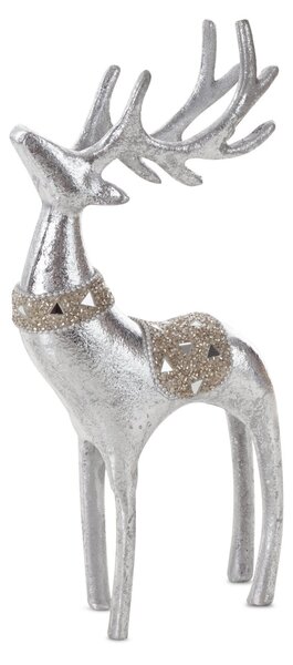 VIANOČNÁ SOŠKA DEER 30CM STRIEBORNÁ