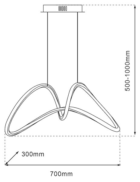Závesné LED svietidlo Tesoro, 1x LED 48w, 4000k, b