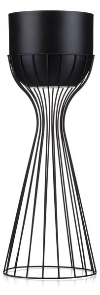 KOVOVÝ KVETINÁČ SO STOJANOM GLAM 56X20 CM ČIERNA