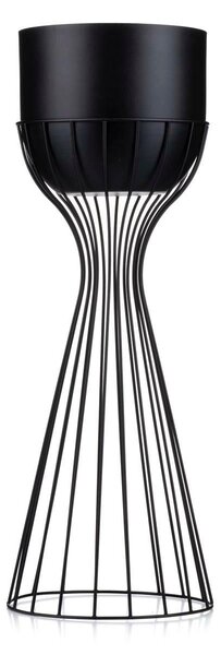 KOVOVÝ KVETINÁČ SO STOJANOM GLAM 56X20 CM ČIERNA