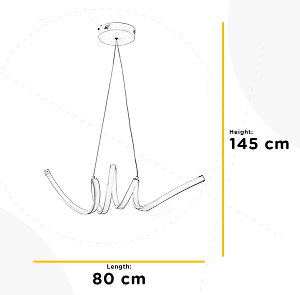 ZÁVESNÉ LED SVIETIDLO, 80/25/145 cm - Online Only bytové doplnky, Online Only