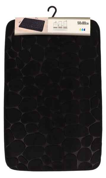 Predložka do kúpeľne Stones, 50x80 cm, čierna