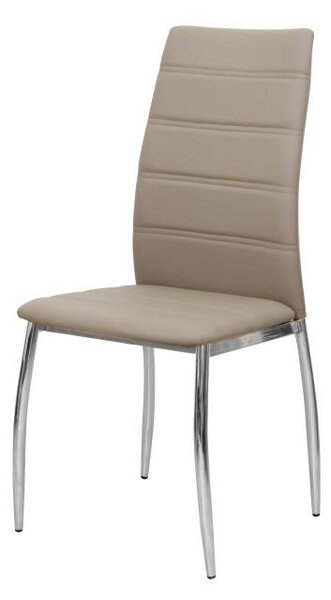 Jedálenská stolička Dela - hnedá / chróm