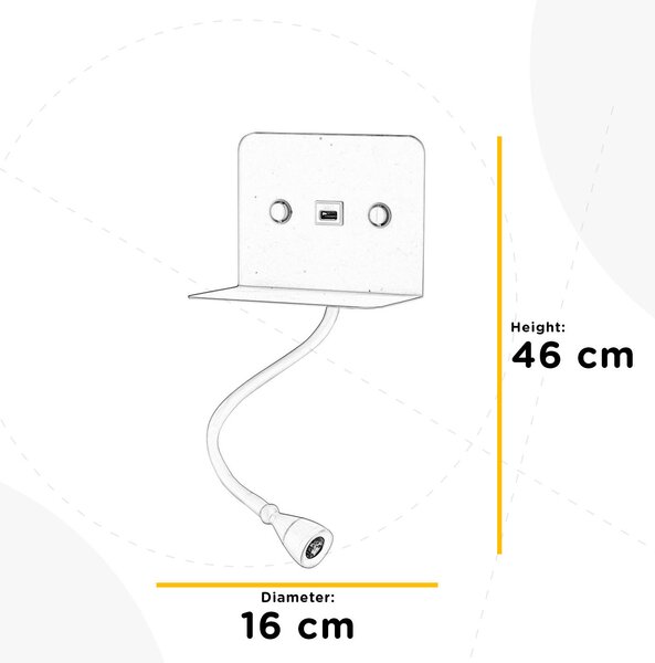 NÁSTENNÉ LED SVIETIDLO, 16/13/46 cm - Online Only bytové doplnky, Online Only
