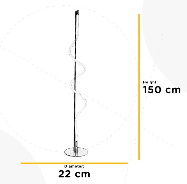 STOJACIA LED LAMPA, 22/150 cm - Online Only bytové doplnky, Online Only