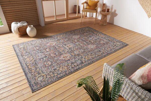 Hanse Home , Kusový koberec Cairo 105588 Port Said Cream Blue – na von aj na doma, 200x280, modrá, chodba / predsieň