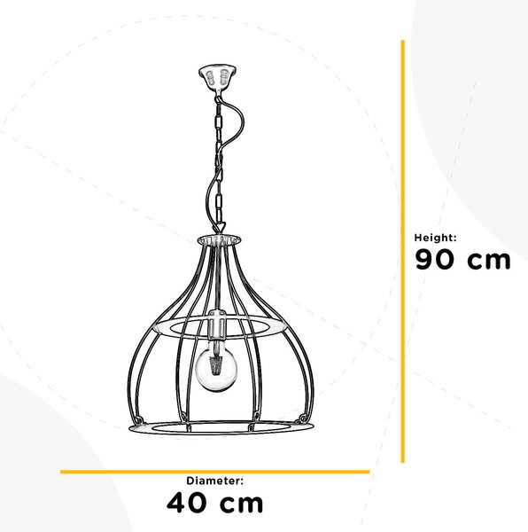 ZÁVESNÉ SVIETIDLO, 40/90 cm - Online Only bytové doplnky, Online Only