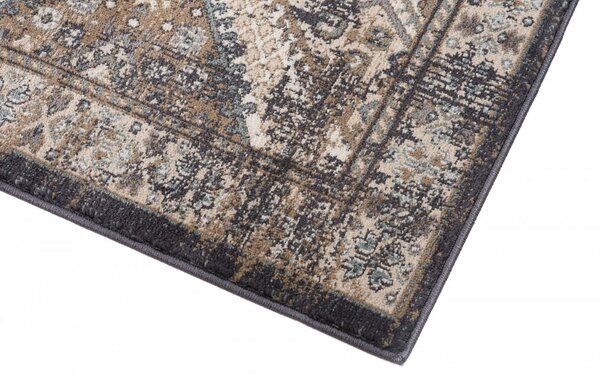 Antracitový obdĺžnikový koberec Dubai CHU – polypropylén Rozmer: 60x100 cm