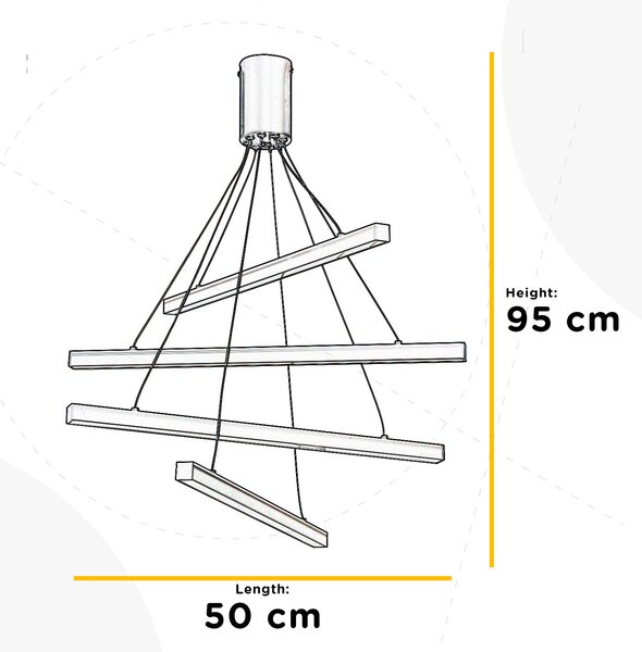 ZÁVESNÉ LED SVIETIDLO, 50/95 cm - Online Only bytové doplnky, Online Only