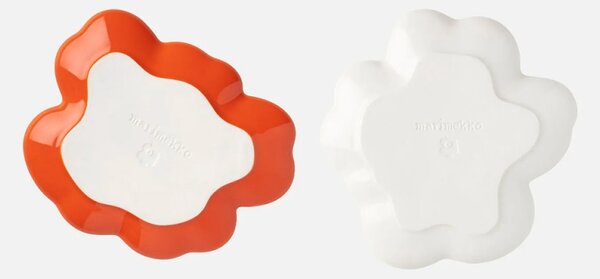 Set tanierov Unikko 13,5 cm, 2ks, 60. výročie / bielo-červený