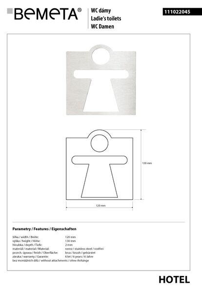 Bemeta Design Ikona - Ženy, štvorec, mat - 111022045