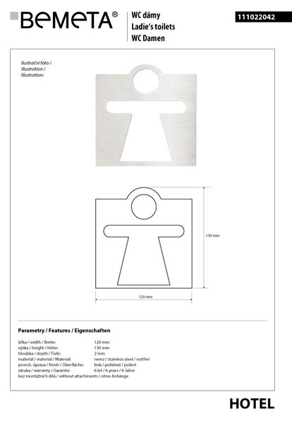Bemeta Design Ikona - Ženy, štvorec, lesk - 111022042