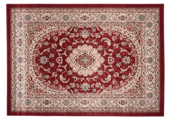 Koberec Dubai BIL 6956A – červený obdĺžnikový koberec z polypropylénu Rozmer: 80x150 cm