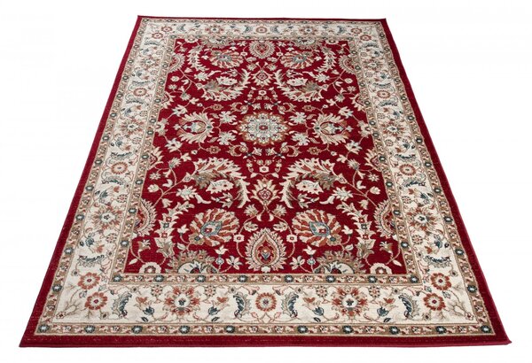 Červený obdĺžnikový koberec Dubai – polypropylén, nízky vlas Rozmer: 70x150 cm