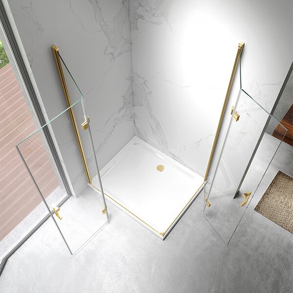 BPS-koupelny Obdĺžnikový sprchový kút GL KZ12D 120x80 zlatá/transparent - bez vaničky