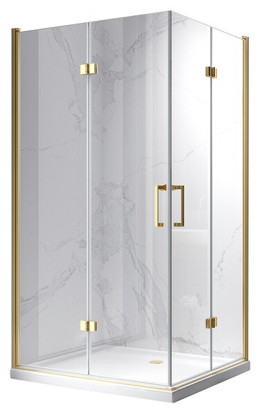 BPS-koupelny Obdĺžnikový sprchový kút GL KZ12D 120x80 zlatá/transparent - bez vaničky