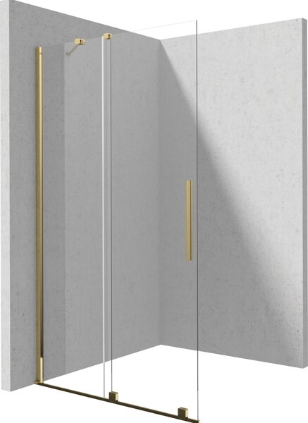 Deante Sprchová zastena Walk-in Prizma, posuvná - KTJ Z39R 90 cm, zlatý lesk - bez vaničky