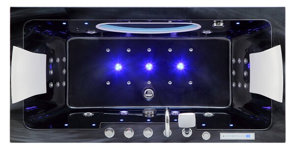BPS-koupelny Hydromasážna vírivá vaňa Iris 933C 170x84 s ohrevom vody, čierny mramor