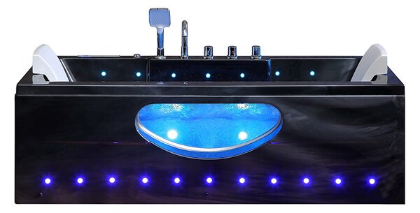 BPS-koupelny Hydromasážna vírivá vaňa Iris 933C 170x84 s ohrevom vody, čierny mramor