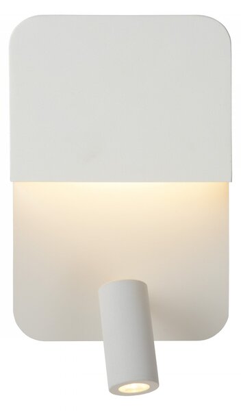 Lucide 79200/08/31 LED nástenné svietidlo s lampičkou na čítanie Boxer 5W a 3W | 3000K - biela