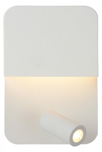 Lucide 79200/08/31 LED nástenné svietidlo s lampičkou na čítanie Boxer 5W a 3W | 3000K - biela
